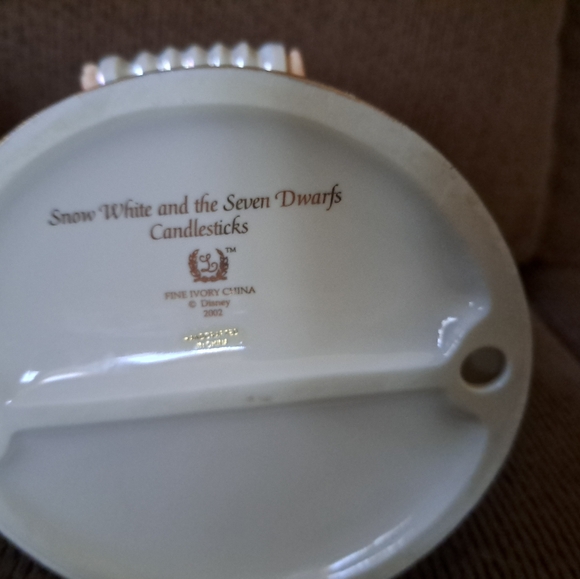 Disney Lenox Large Vintage Snow White & Seven Dwarfs candlestick set Like New - Picture 12 of 13